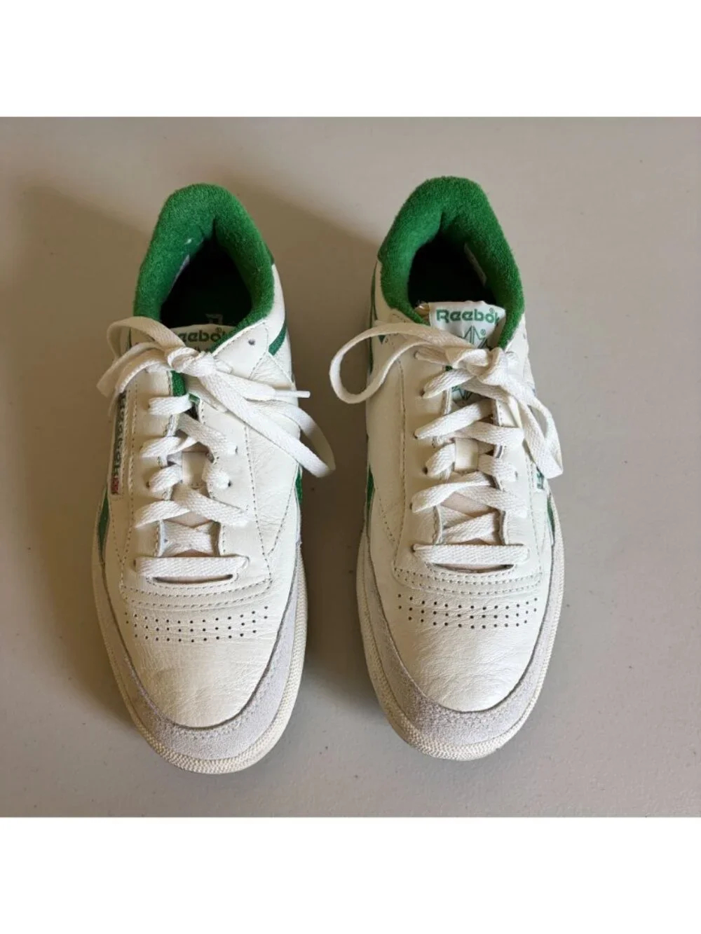 Reebok Club C Revenge Vintage Sneakers Men's US 8 Chalk Glen Green Side Stripes
